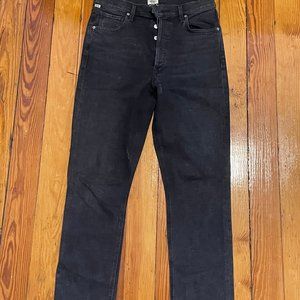 Citizens of Humanity Charlotte Jeans Womens 28 Black Gray Relaxed Straight Fit